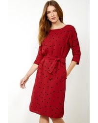 Sosandar - Spot Print Belted Shift Dress - Lyst
