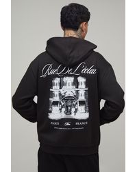 BoohooMAN - Tall Oversized Paris Graphic Hoodie Cotton - Lyst