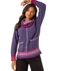 Roman - Roll Neck Patch Pocket Knit Jumper - Lyst