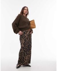TOPSHOP - Abstract Animal Plisse Midaxi Skirt - Lyst