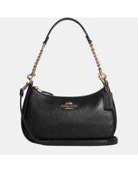COACH - Pebbled Leather Teri Shoulder Bag With Chain Strap - Lyst