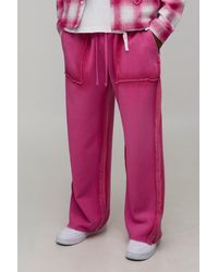 BoohooMAN - Baggy Fit Exposed Seam Spray Wash Jogger - Lyst