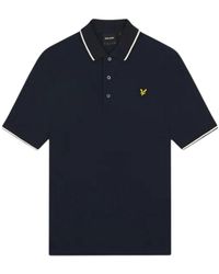 Lyle & Scott - Tipped Collar Dark Polo Shirt Cotton - Lyst