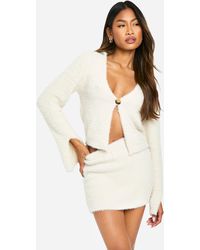 Boohoo - Fluffy Knit Knitted Mini Skirt - Lyst