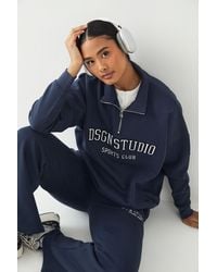 DSGN Studio - Applique Oversized Half Zip Sweatshirt - Lyst