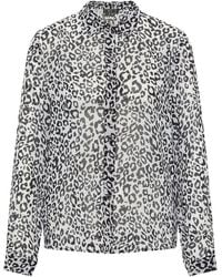 faina - Blouse Dames Wit Zwart - Lyst