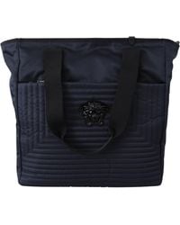 Versace - Blauwe Nylon Draagtas - Lyst