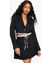 Boohoo - Tailored Woven Pleated Mini Skirt - Lyst