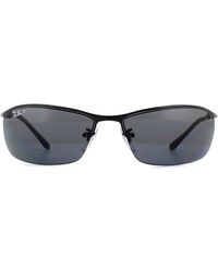 Ray-Ban - Rayban Sunglasses Top Bar 3183 Shiny Polarized 002/81 Metal - Lyst