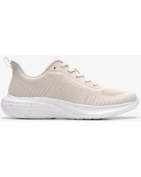 Clarks - Izza Knit Cream Trainers - Lyst