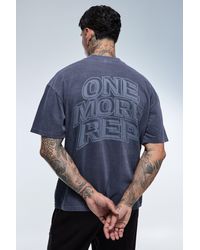 BoohooMAN - Tall One More Rep Washed Oversized T-Shirt - Lyst