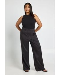 Boohoo - Plus Marl Mid Rise Tailored Trouser - Lyst