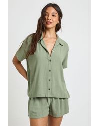 Boohoo - Linen Look Beach Shorts - Lyst
