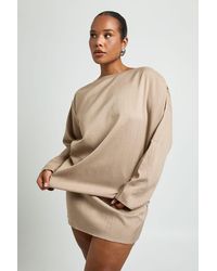 Boohoo - Plus Crepe Ruched Long Sleeve Top - Lyst