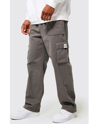 BoohooMAN - Elasticated Waist Relaxed Fit Buckle Cargo Trouser - Lyst