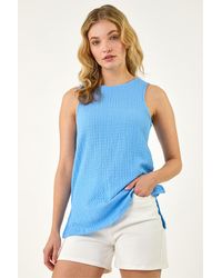 D.u.s.k - Textured Longline Stretch Top - Lyst