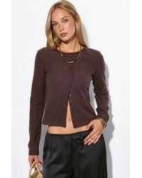 Busem - Cropped Ribbed Button Cardigan - Lyst