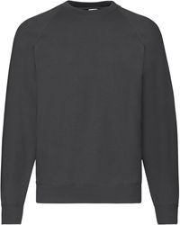 Fruit Of The Loom - Classic 80/20 Raglan Sweatshirt (Light Graphite) - Lyst