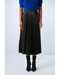 GUSTO - Faux Leather Pleated Skirt - Lyst