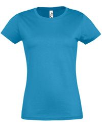 Sol's - Ladies Imperial Heavy Short Sleeve T-Shirt (Aqua) - Lyst