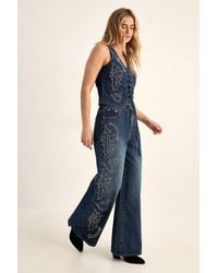 Nasty Gal - Western Baggy Studded Denim Jeans Co-Ord - Lyst