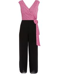 Gina Bacconi - Milana Chiffon Jumpsuit With Spot Bodice - Lyst