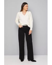 Wallis - Cable Embellished Polo Collar Jumper - Lyst