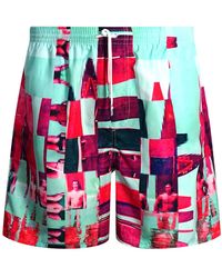 DSquared² - Abstract Ontwerp Blauwe Zwemshort - Lyst