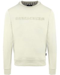 Aquascutum - Embroidered Crew Neck Ribbed Collar Long Sleeve Sweatshirt - Lyst