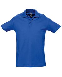 Sol's - Spring Ii Short Sleeve Heavyweight Polo Shirt (Royal) Cotton - Lyst