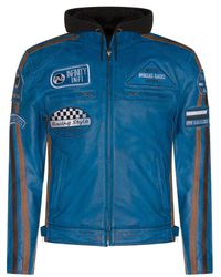 Infinity Leather - Racing Hooded Biker Jacket-Detroit - Lyst