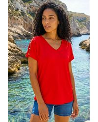 Roman - Cold Shoulder Button Top - Lyst