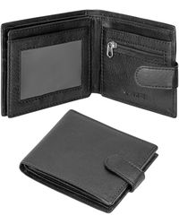 Woodland Leathers - Genuine Leather Rfid Wallet With 5 Card Slots, 2 Id Windows & Zipped Coin Pocket - Lyst