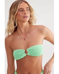 Nasty Gal - Premium Crinkle Ring Trim Bandeau Bikini Top - Lyst