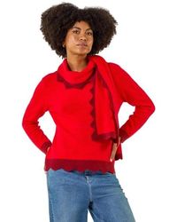 Roman - Scalloped Scarf Knit Jumper - Lyst