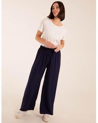 Blue Vanilla - Drawstring Wide Leg Trousers - Lyst