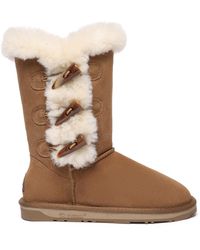 EverAu Australia - Ever Au Ashy Horn Toggle Buttons Tall Boots - Lyst