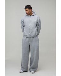 BoohooMAN - Oversized Boxy Sport Hooded Zip Through Wide Leg Tracksuit - Lyst