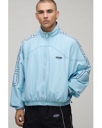 BoohooMAN - Oversized Official Large Scale Graphic Sports Jacket - Lyst
