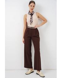 Bigdart - High Waist Wide Leg Trousers With Pockets - Lyst