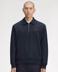 Fred Perry - Relaxed Fit Long Sleeve Logo Detail Sweatshirt - Lyst
