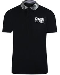 Roberto Cavalli - Striped Collar Polo Shirt Cotton - Lyst