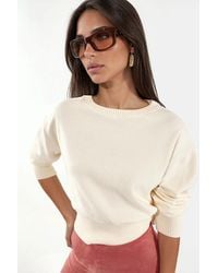 Busem - Ribbed Crop Crew Neck Sweater - Lyst