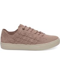 TOMS - Lenox Bloom Basketweave Leather Lace Up Trainers 10011818 - Lyst