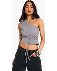 Boohoo - Bengaline One Shoulder Trim Detail Top - Lyst