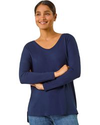 Roman - V-Neck Tunic Stretch Top - Lyst