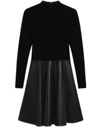 Ted Baker - Midi Dress With Faux Leather Skirt - Lyst