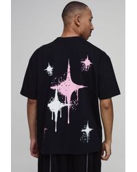 BoohooMAN - Oversized Graffiti Spray Print T-Shirt - Lyst