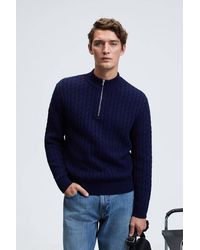 Grimelange - Cable Knit Zipper Collar Jumper - Lyst
