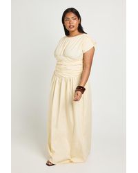 Boohoo - Plus Cinched Detail Ruched Maxi Dress - Lyst